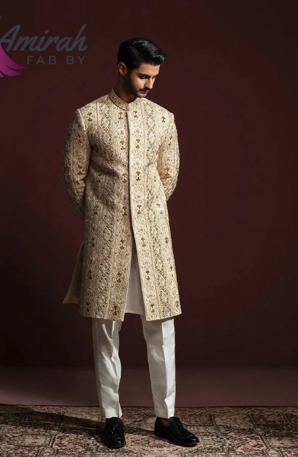 Exquisite Hand-Embroidered Sherwani