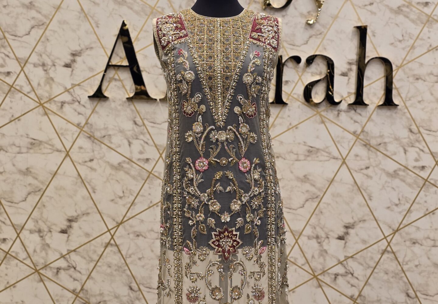 Hand Embroidered Party Wear Dress