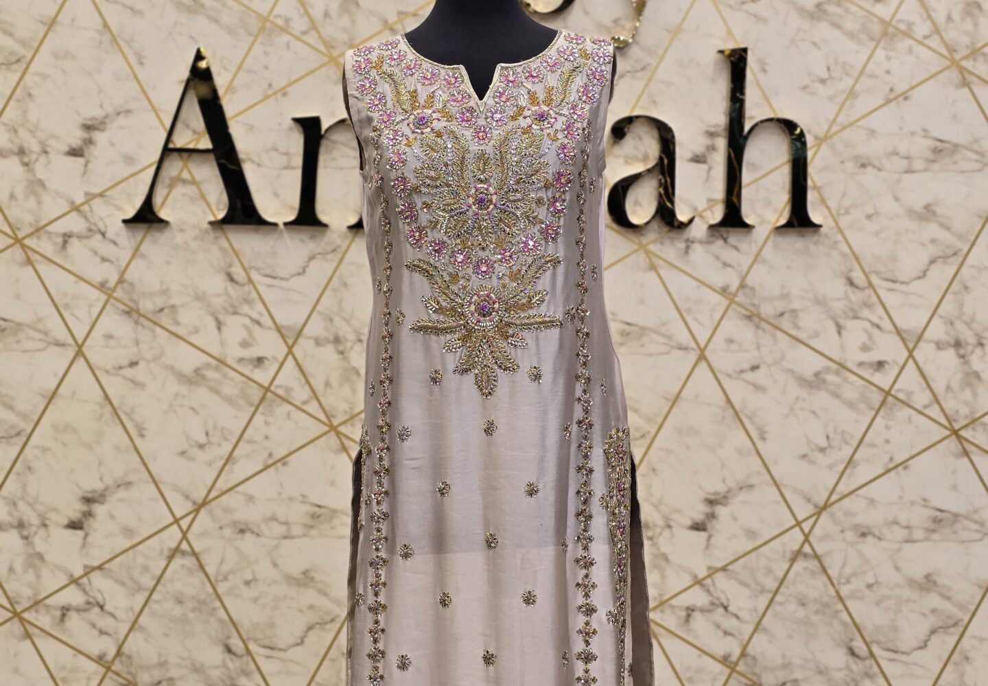 Raw Silk Party Wear Dress