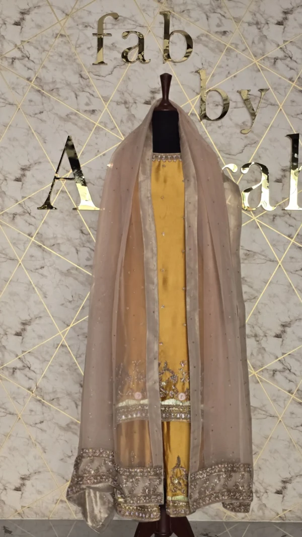 Radiant Mustard Party Wear Dress