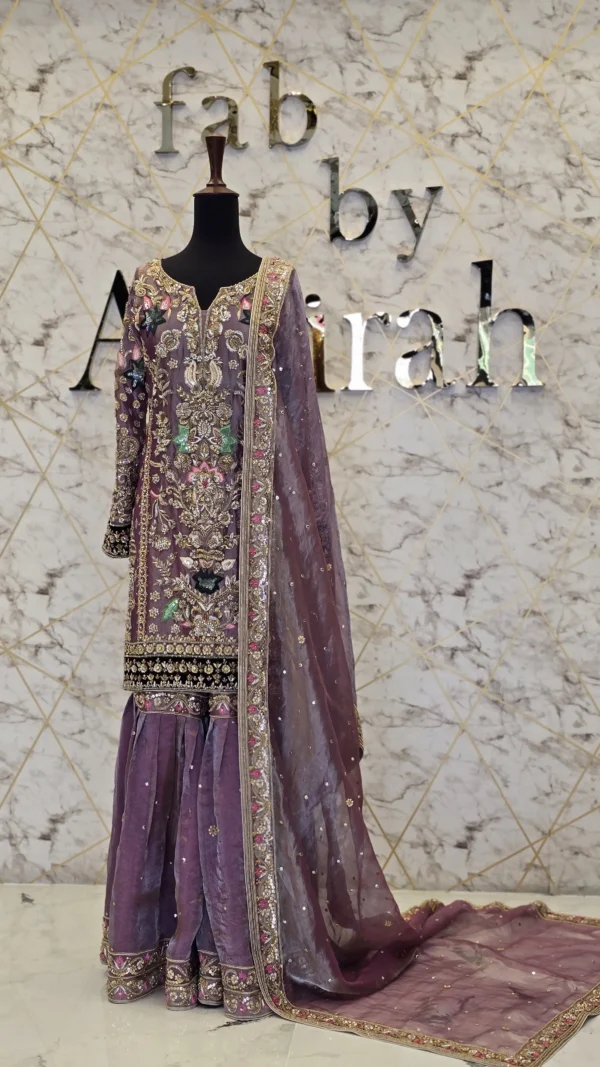 Hand-Embroidered Chandi Tissue Party Wear Dress