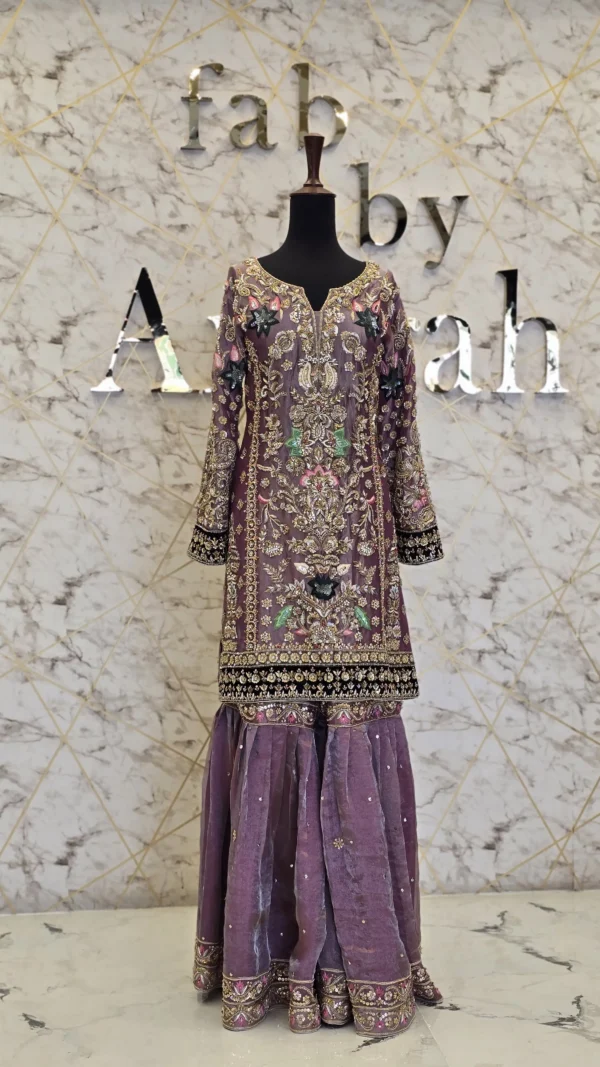 Hand-Embroidered Chandi Tissue Party Wear Dress