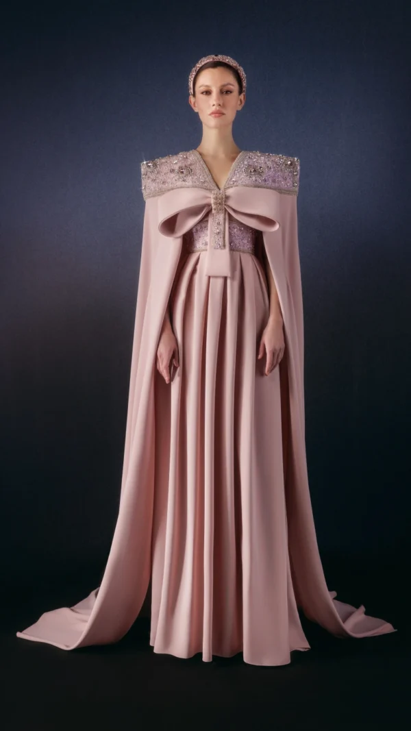 Soft Pink Western Dress on Pure Crepe
