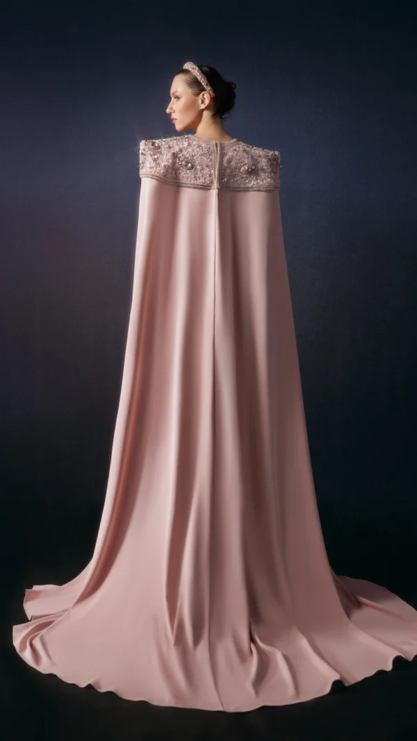 Soft Pink Western Dress on Pure Crepe