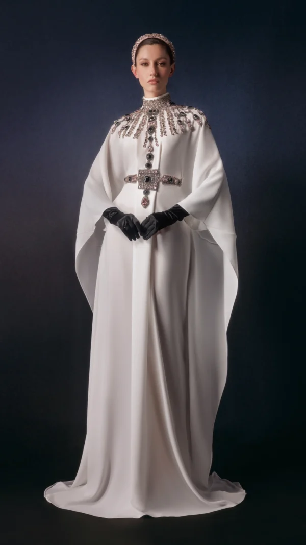 Elegant Western Cut Embroidered Gown