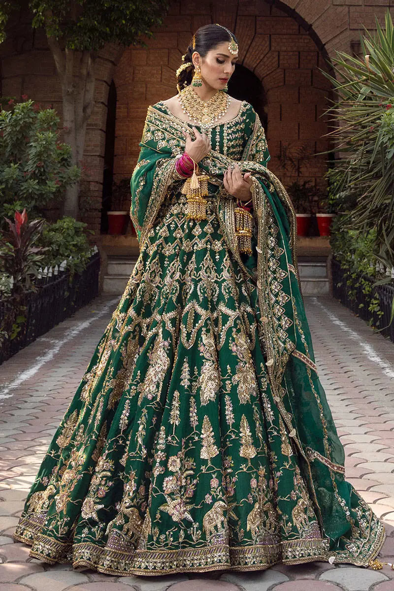 Emerald Green & Gold Bridal Lehenga 1 Emerald Green & Gold Bridal Lehenga