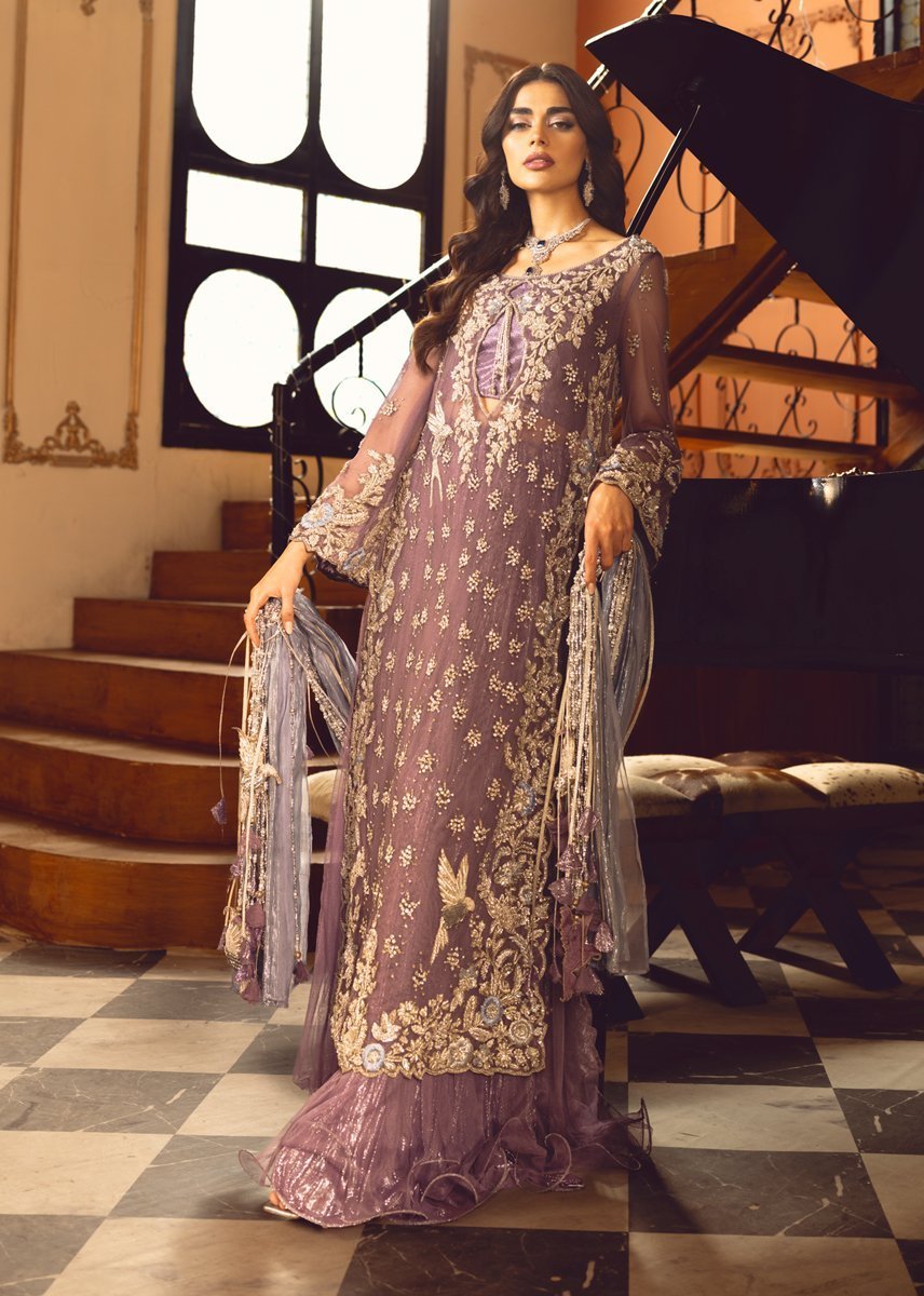 Pishwas Lehenga Set with Hand-Painted