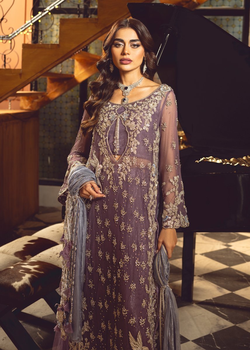 Pishwas Lehenga Set with Hand-Painted