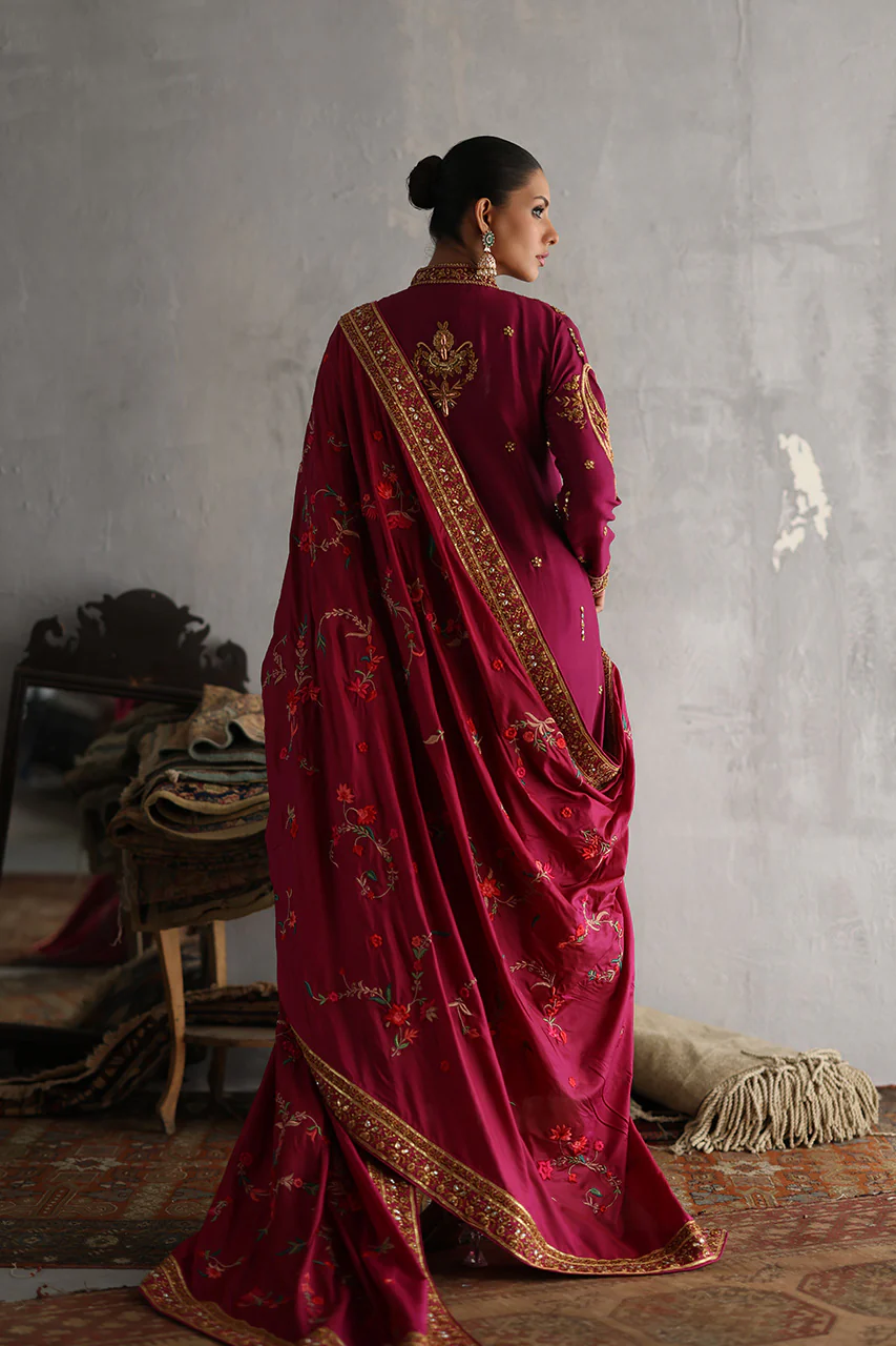 Magenta Silk Zardozi & Marori Ensemble