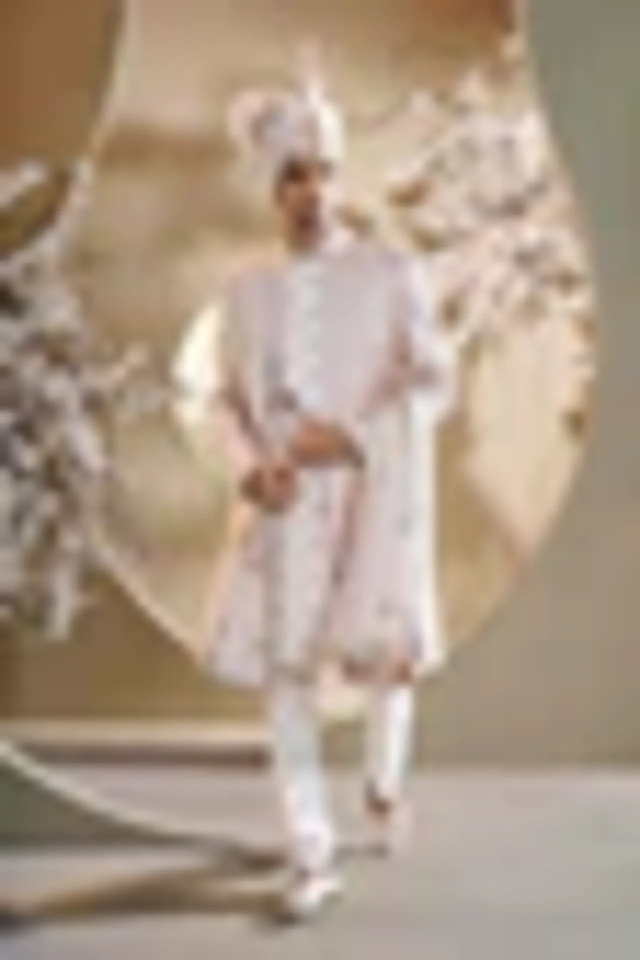 ROSE GOLD INDO-WESTERN SET WITH KASAB WORK