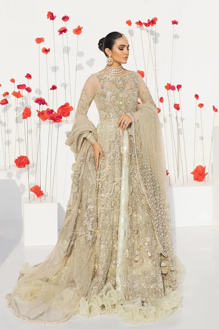 Exquisite Front Open Gown Lehenga Set