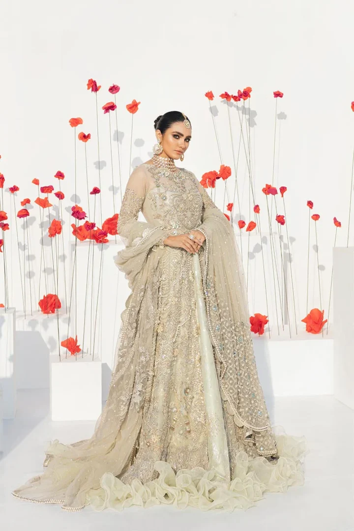 Exquisite Front Open Gown Lehenga Set