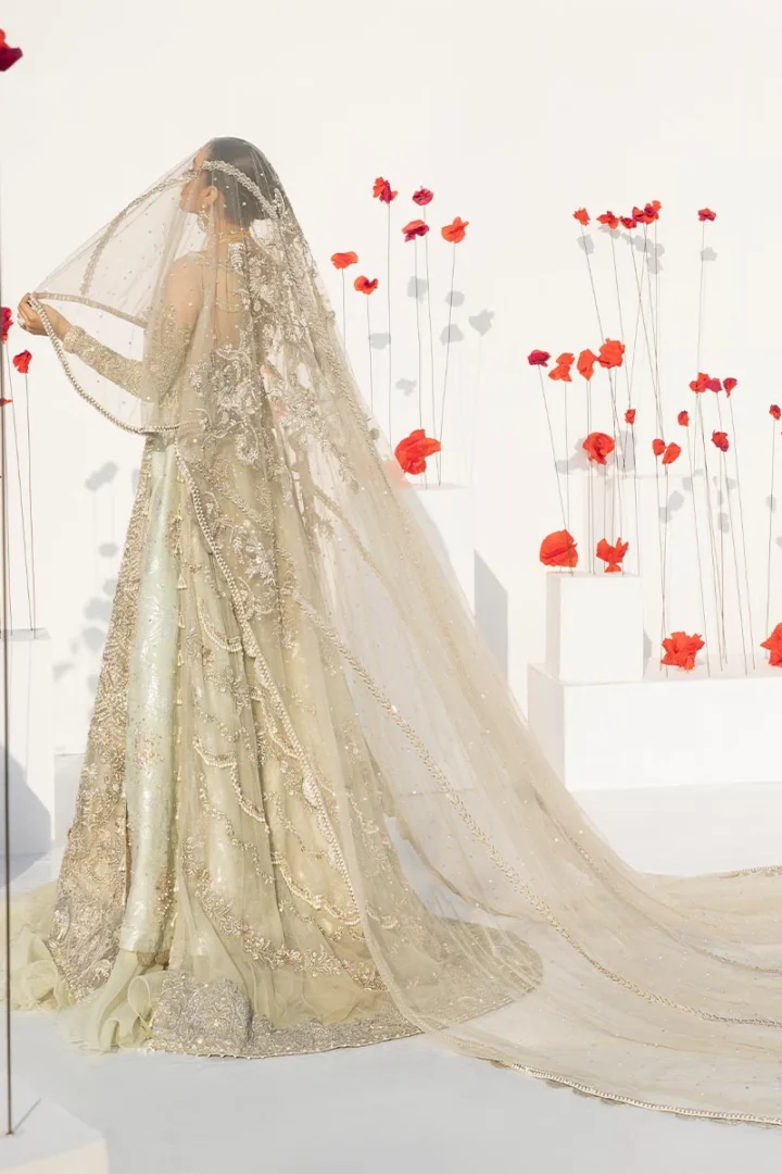 Exquisite Front Open Gown Lehenga Set