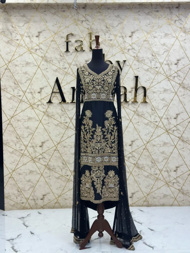 Black Formal Maxi with Flowing Sleeves