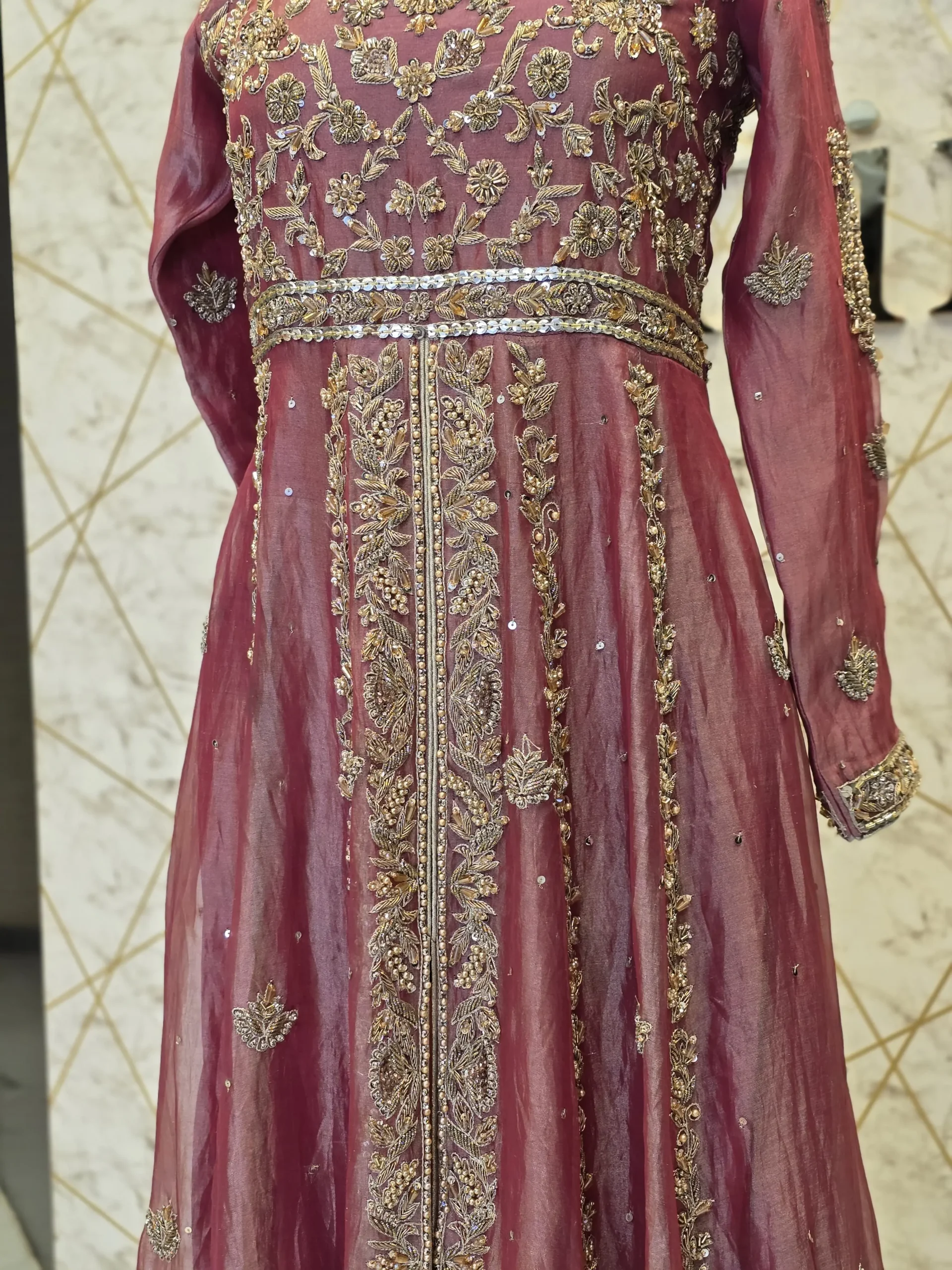 Embroidered Party Wear Maxi Dress