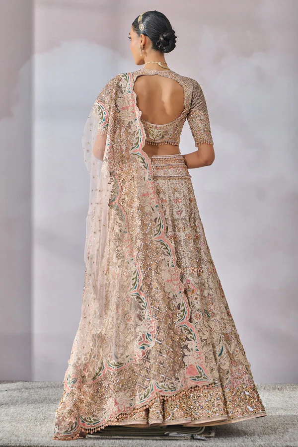 Pearl and Silk Embroidered Lehenga Set
