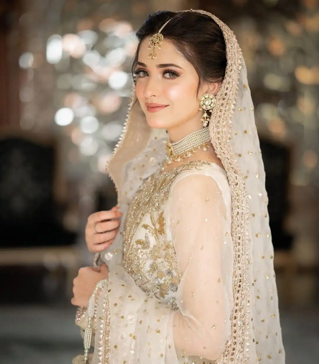 Off-White Pure Organza Bridal Lehenga