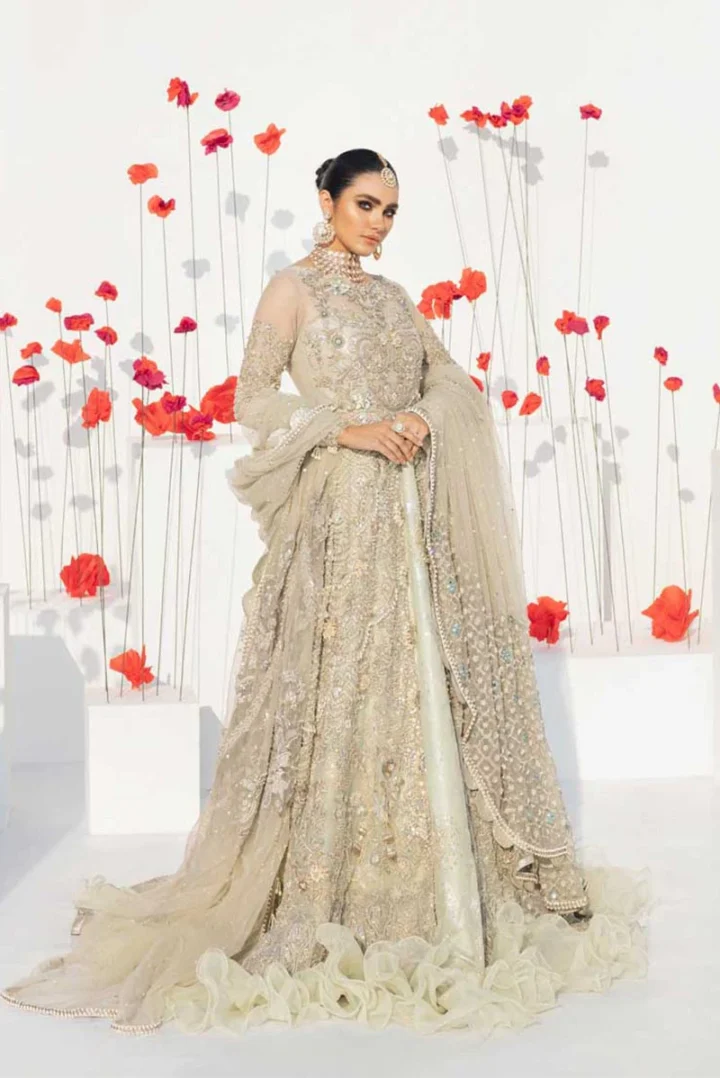 Exquisite Front Open Gown Lehenga Set