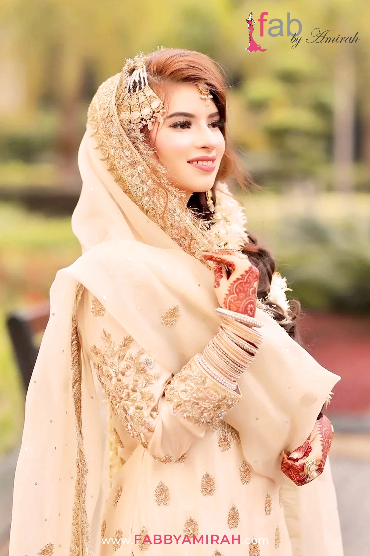 Bridal Gharara in Peach Chiffon Bridal Gharara in Peach Chiffon