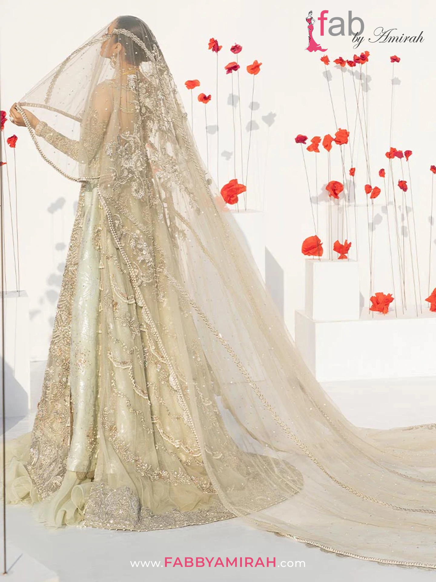 Back view of mint green pishwas shirt showing 3D motifs pattern