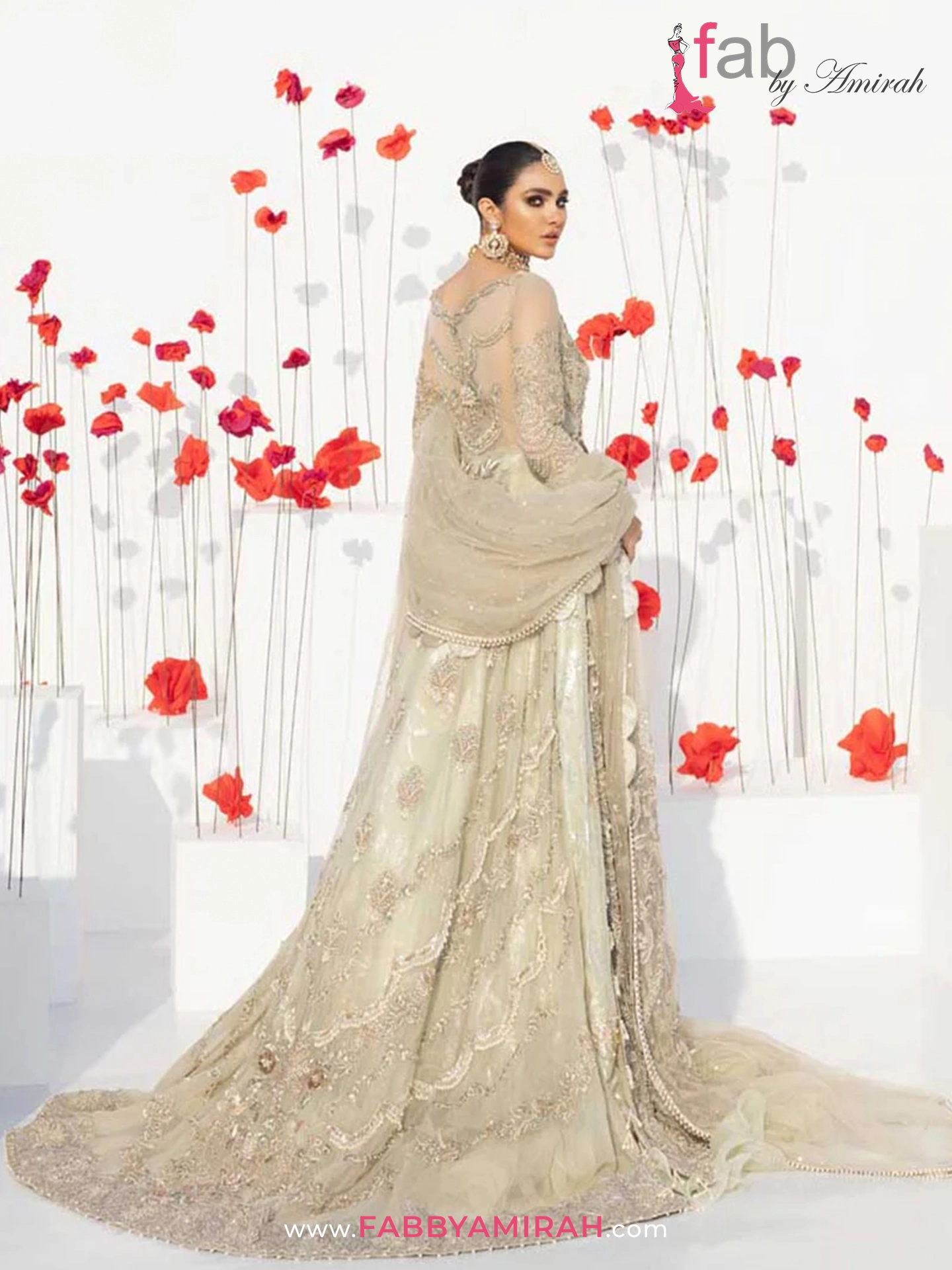 Traditional mint green walima dress styled for Pakistani bridal ceremony