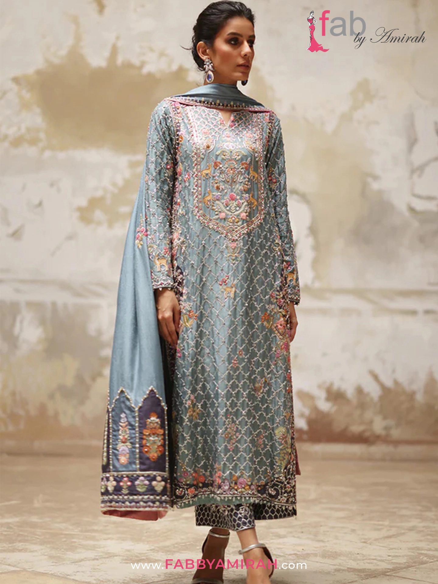 Elegant Blue Pure Raw Silk Kurta Set