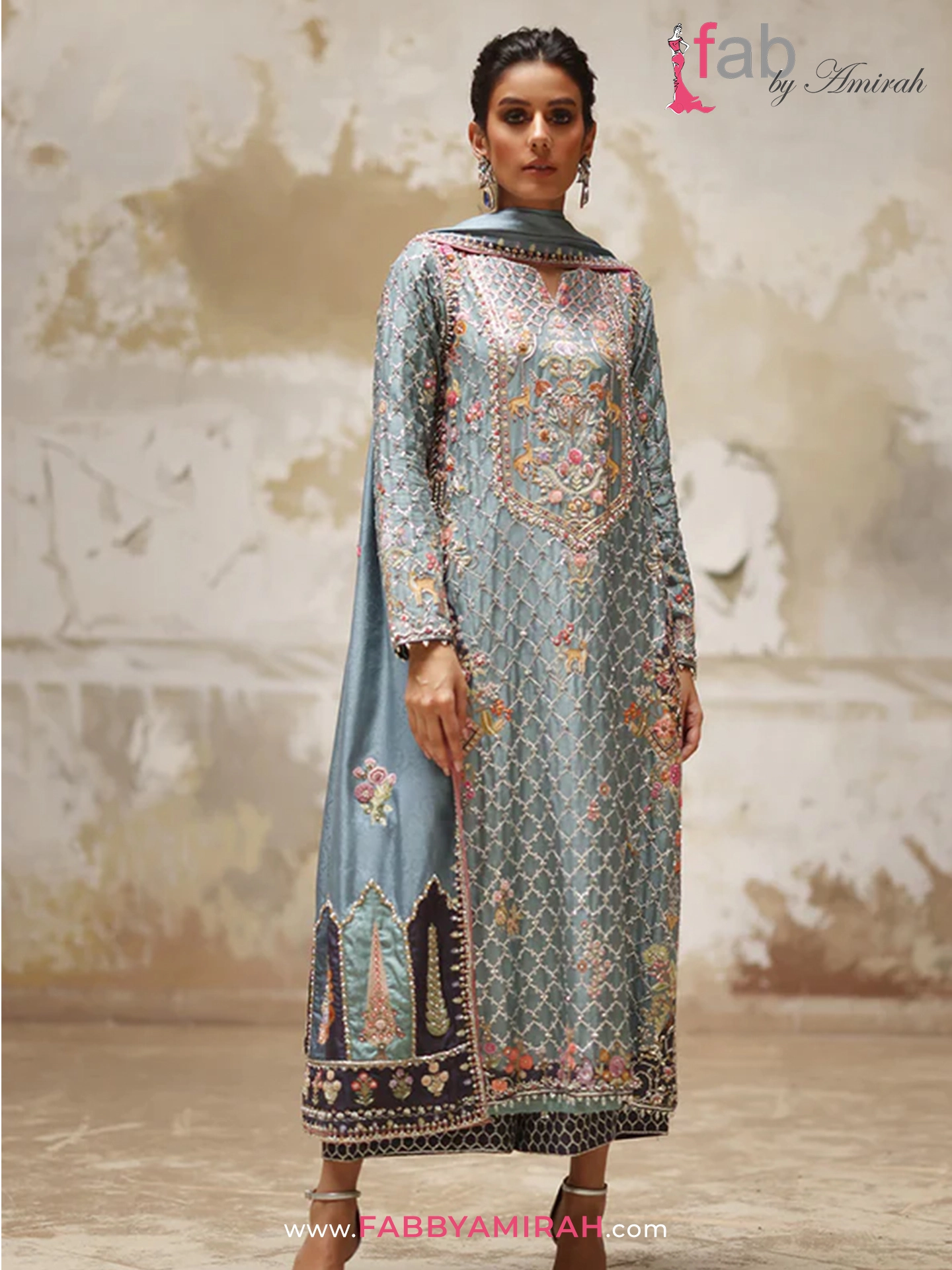 Elegant Blue Pure Raw Silk Kurta Set