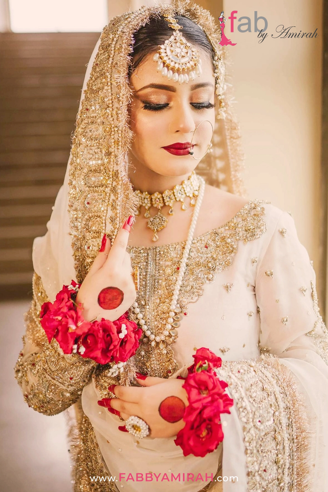 Handcrafted Pakistani traditional bridal wear by Fab By Amirah - Gharara dress for nikah