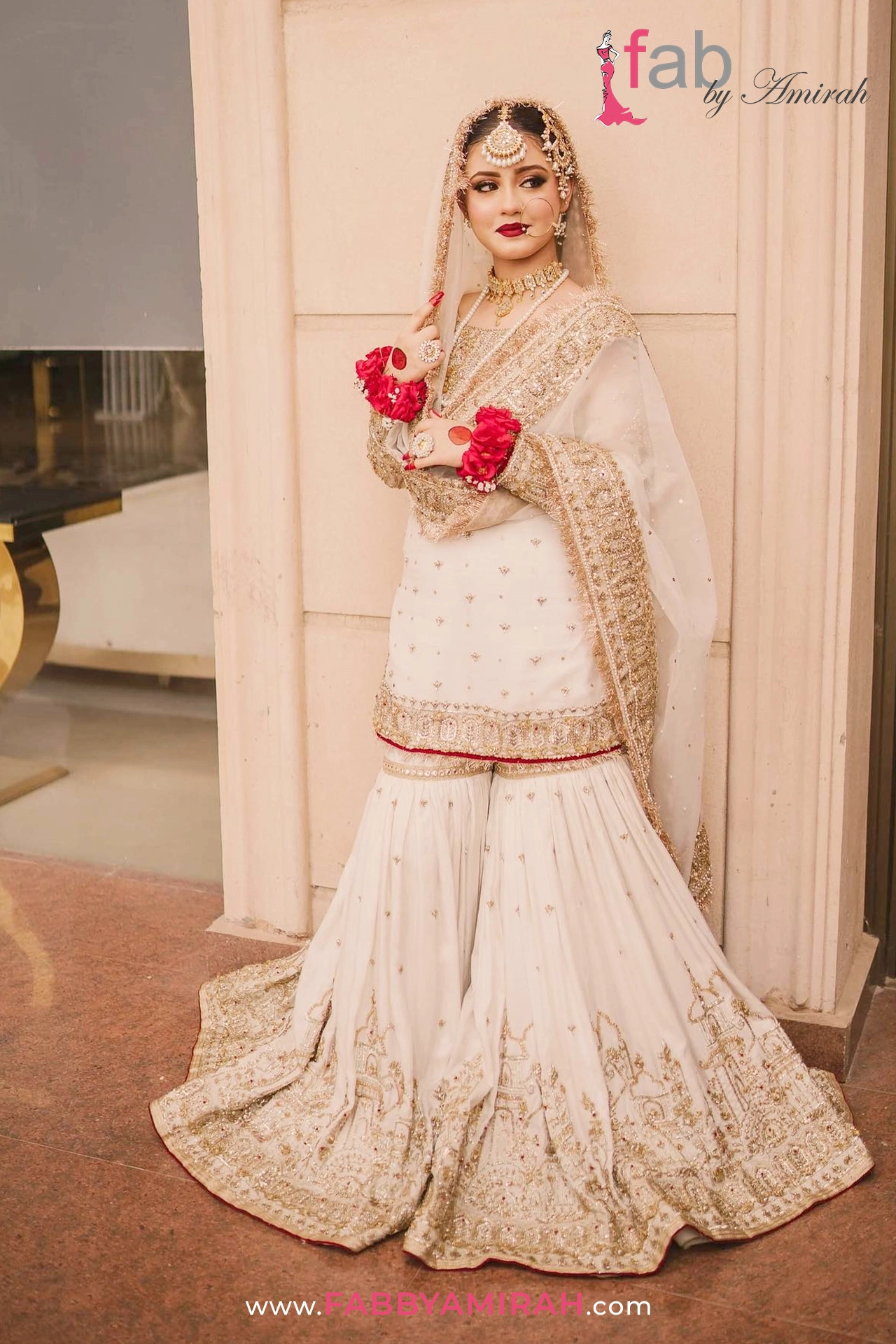 Pure net dupatta with silver borders for gharara dress for nikah