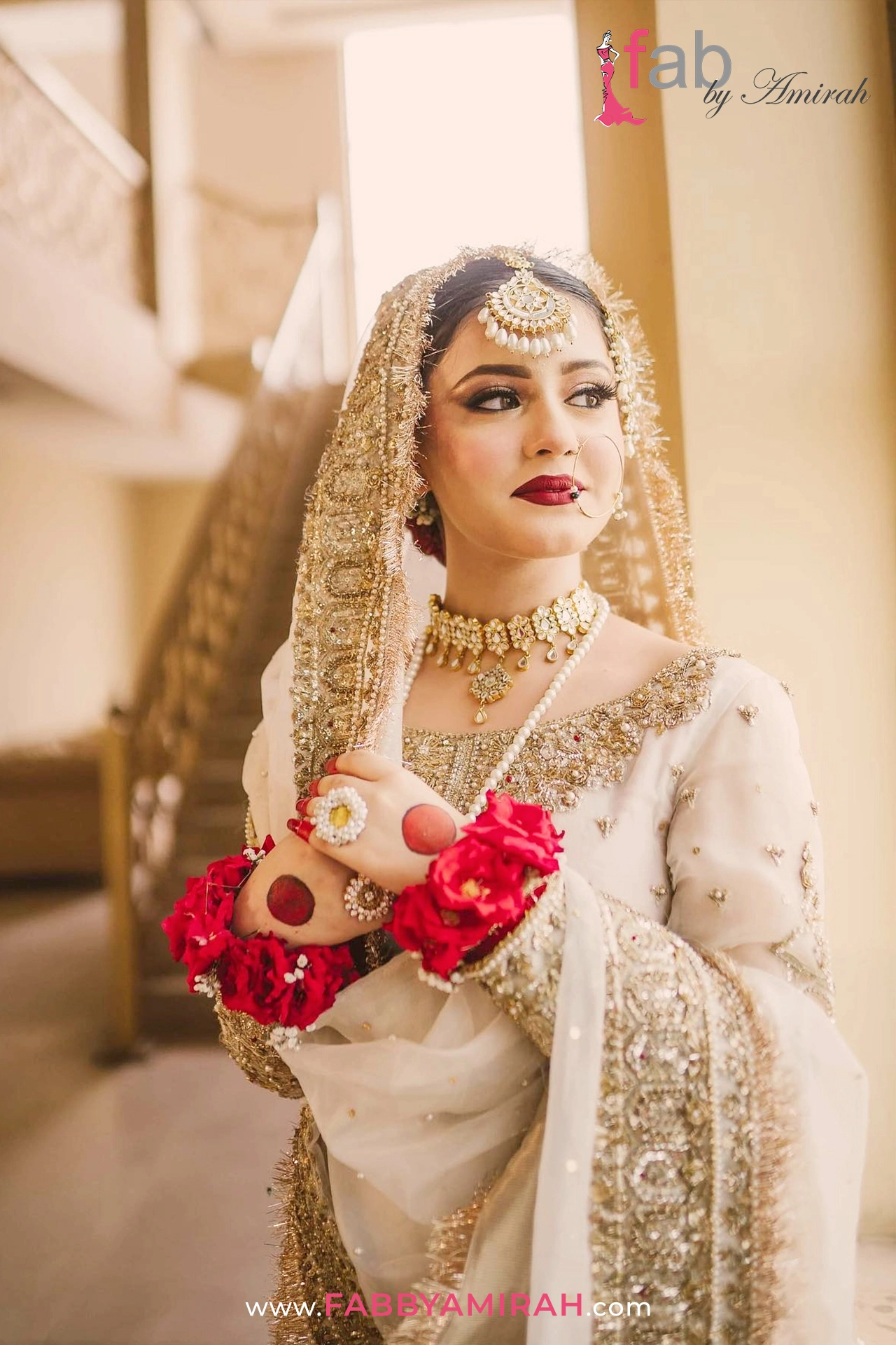 aBespoke off-white bridal couture for international brides by Fab By Amirah