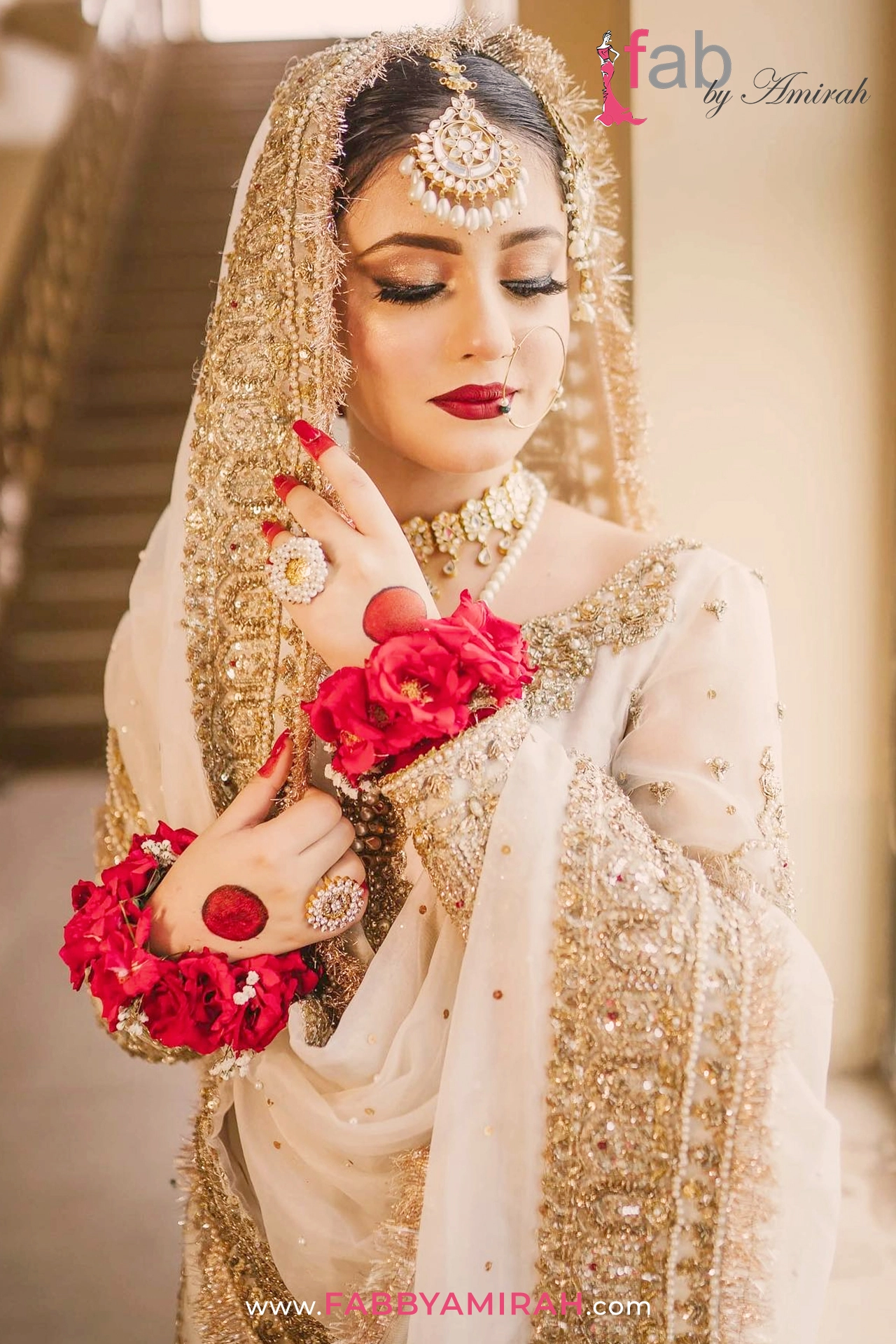 Elegant off-white nikah ceremony outfit for brides - Gharara dress for nikah