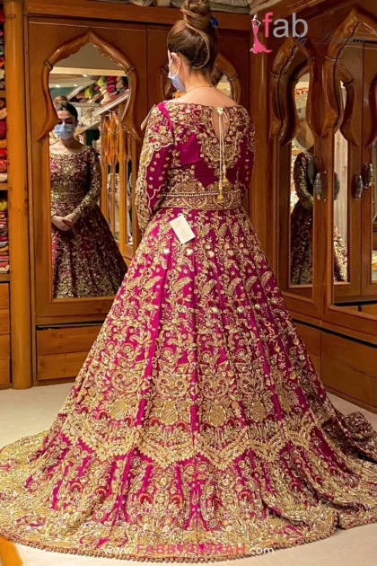 Beautiful Long Tail Bridal Dress in Red