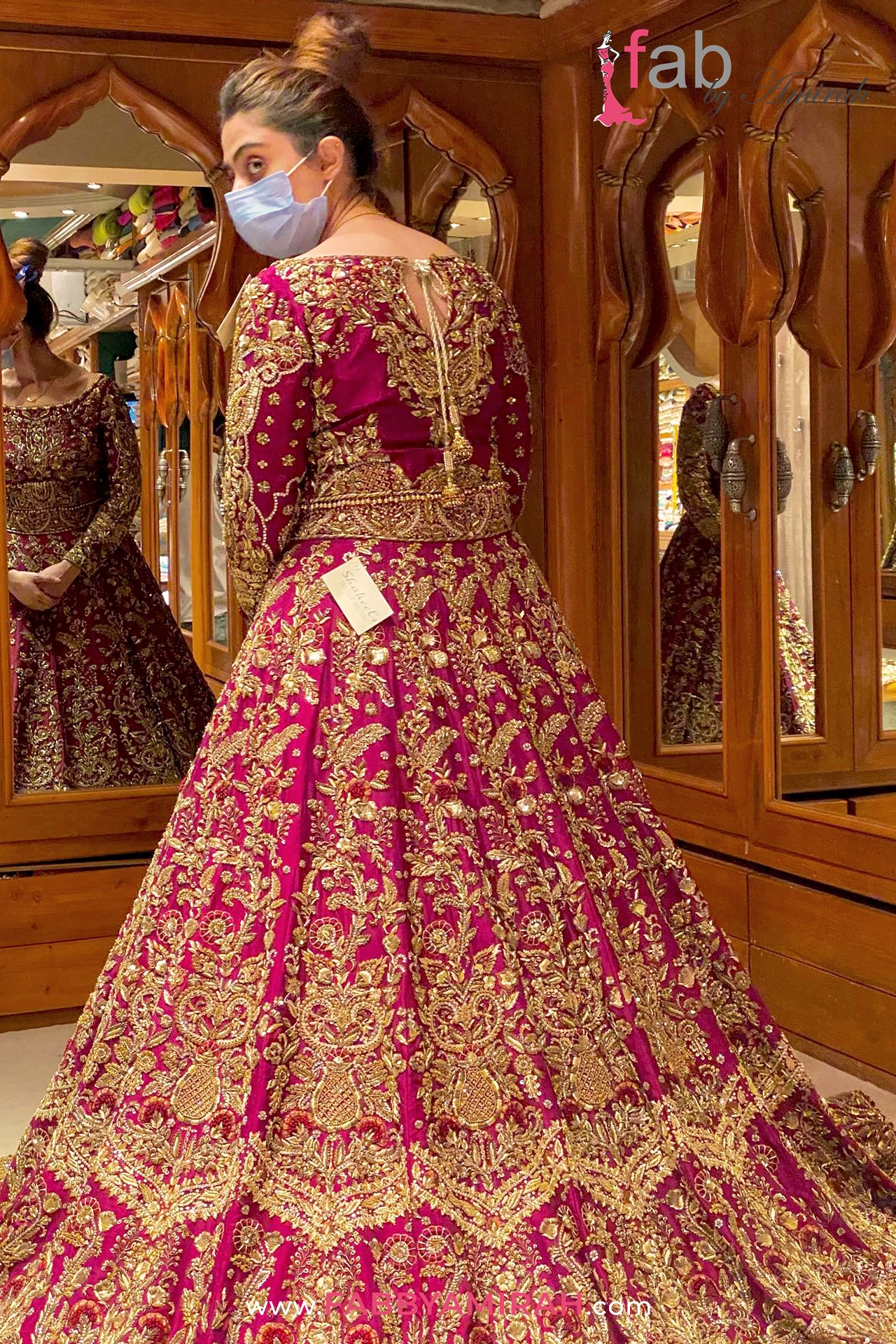 Beautiful Long Tail Bridal Dress in Red