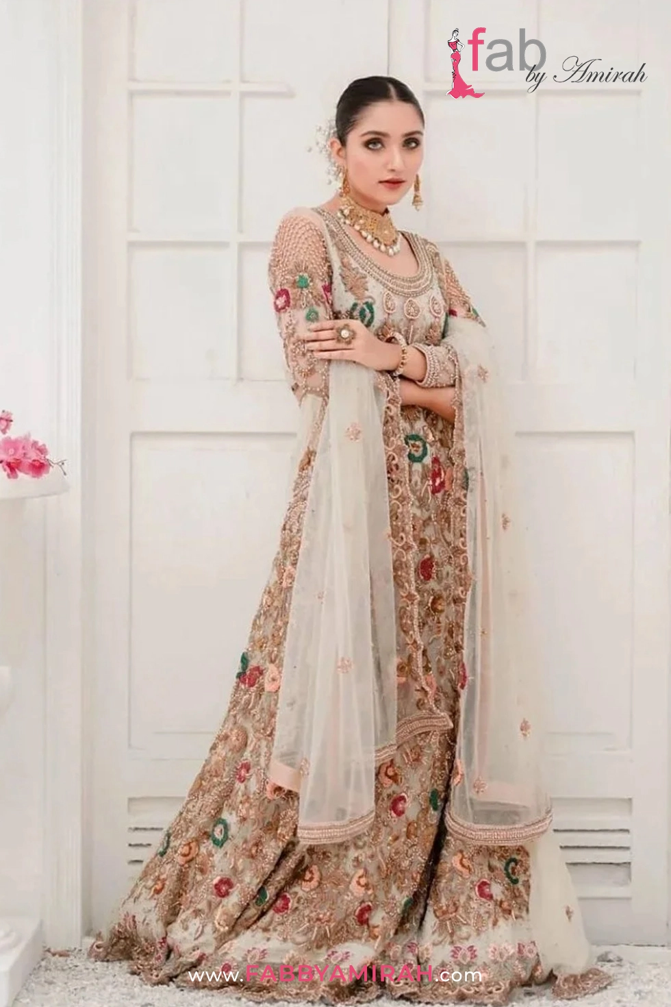 Ivory Floral Maxi for Walima
