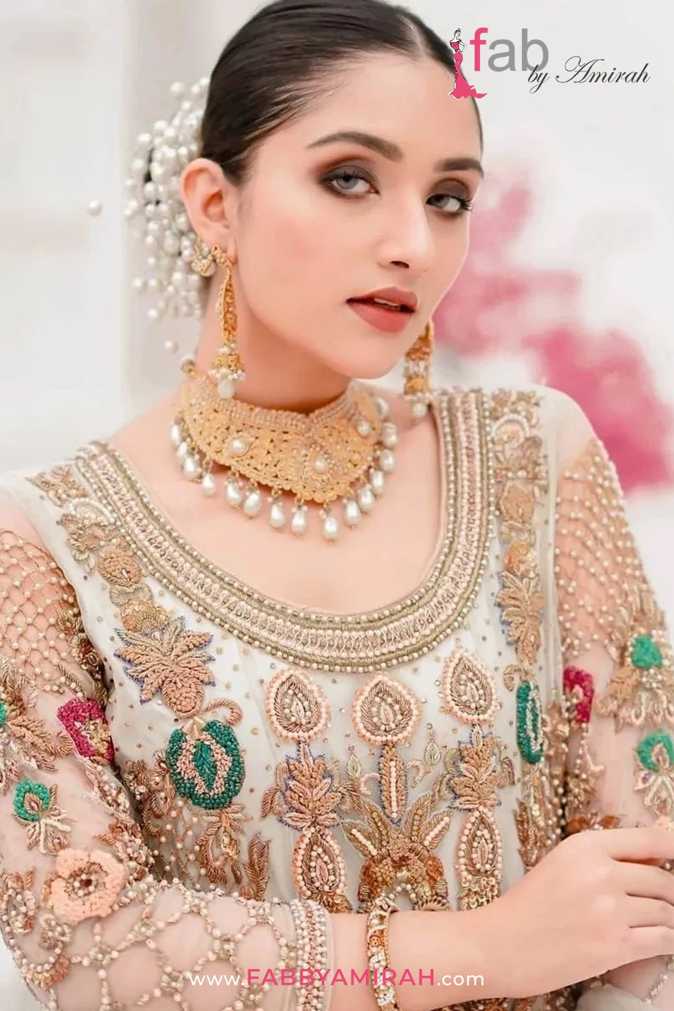 Ivory Floral Maxi for Walima