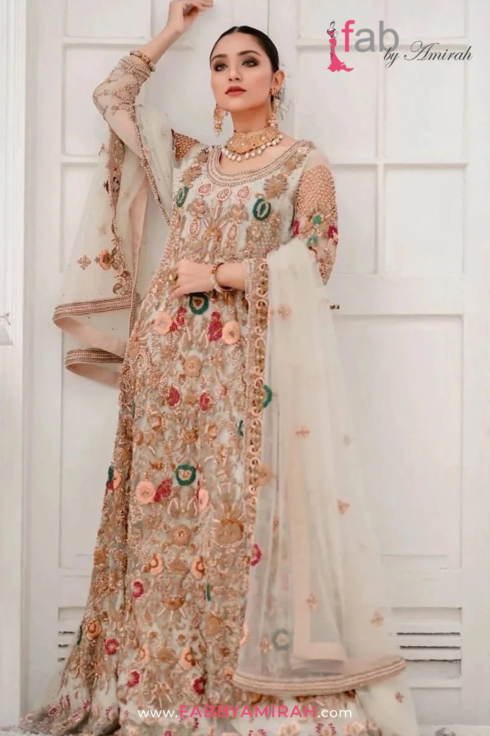 Ivory Floral Maxi for Walima
