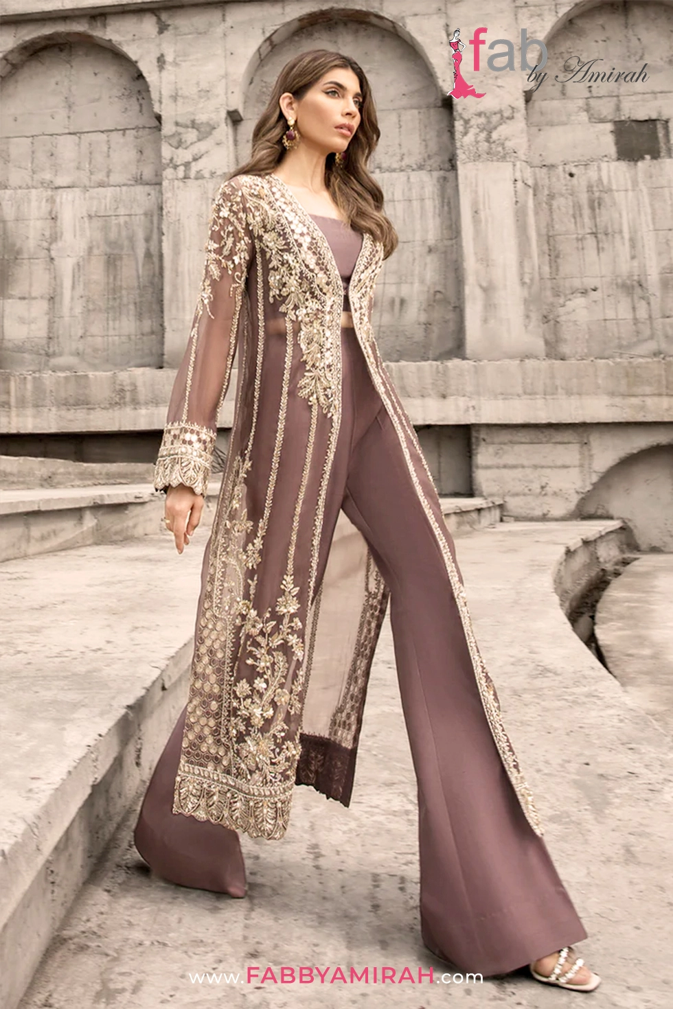 Contemporary Minimalist Front Open Gown styled for formal engagement ceremony