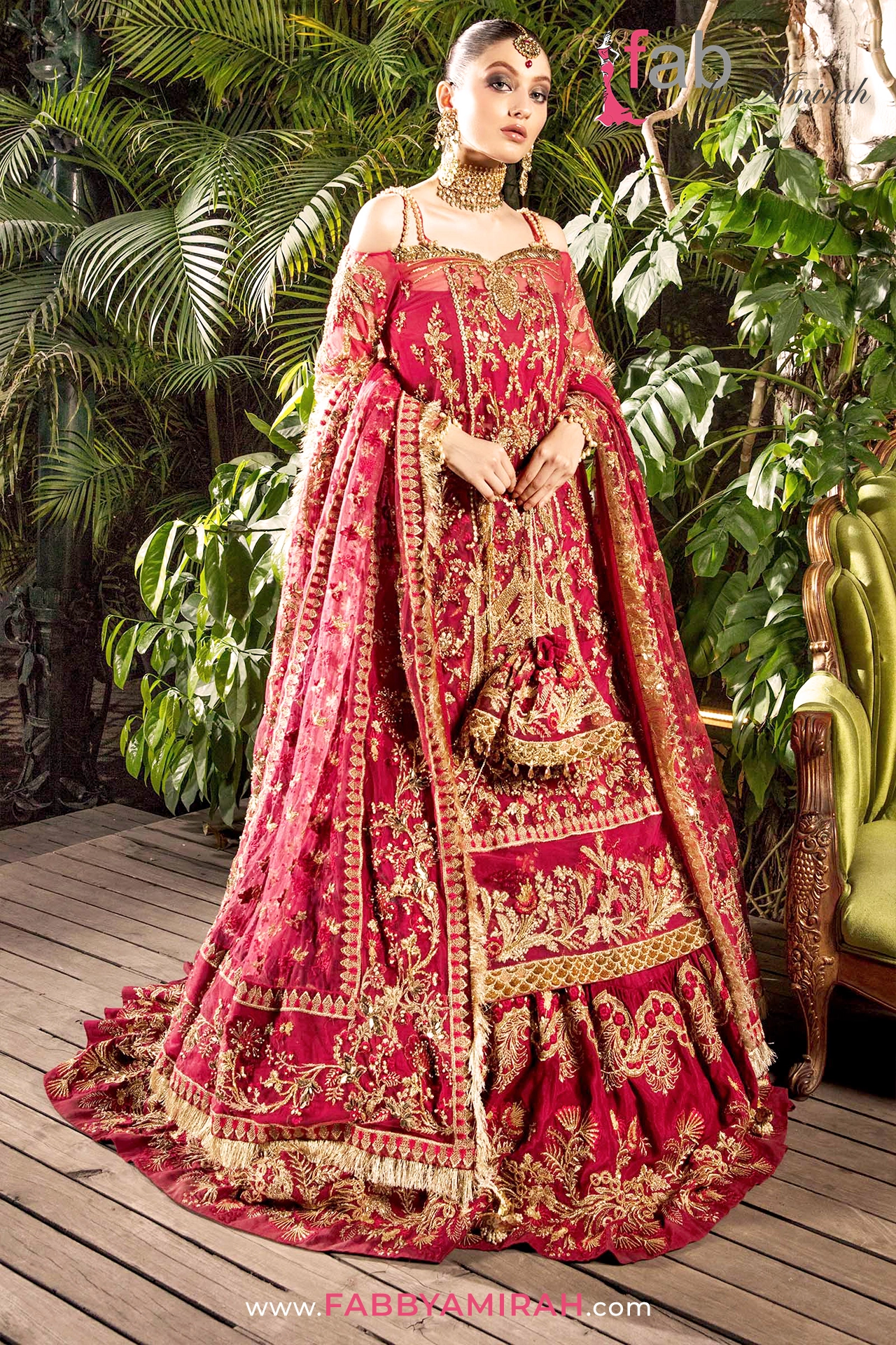 Maroon Raw Silk lehenga