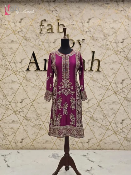 Pure Hand-Embroidered Raw Silk Shirt