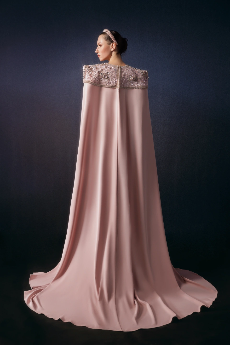 Soft Pink Western Dress on Pure Crepe