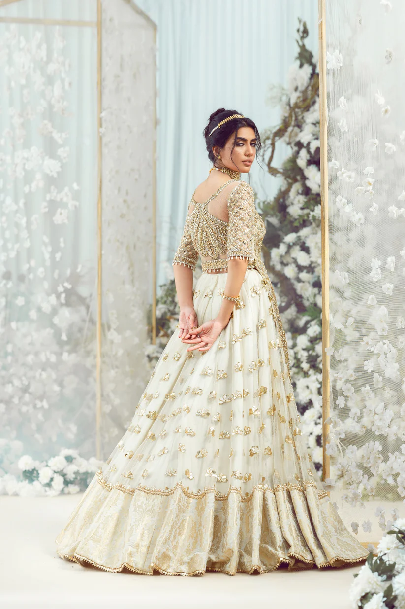 Light Champagne Choli Lehenga Set