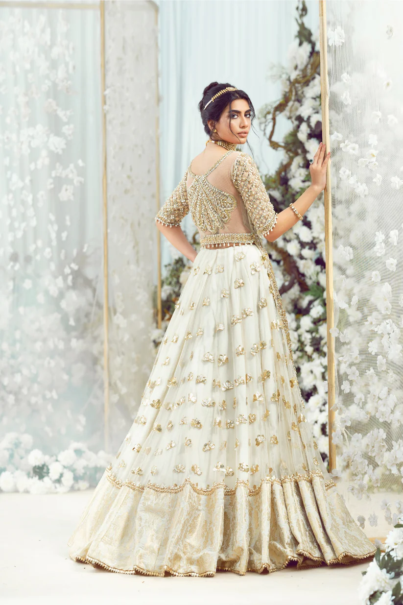 Light Champagne Choli Lehenga Set