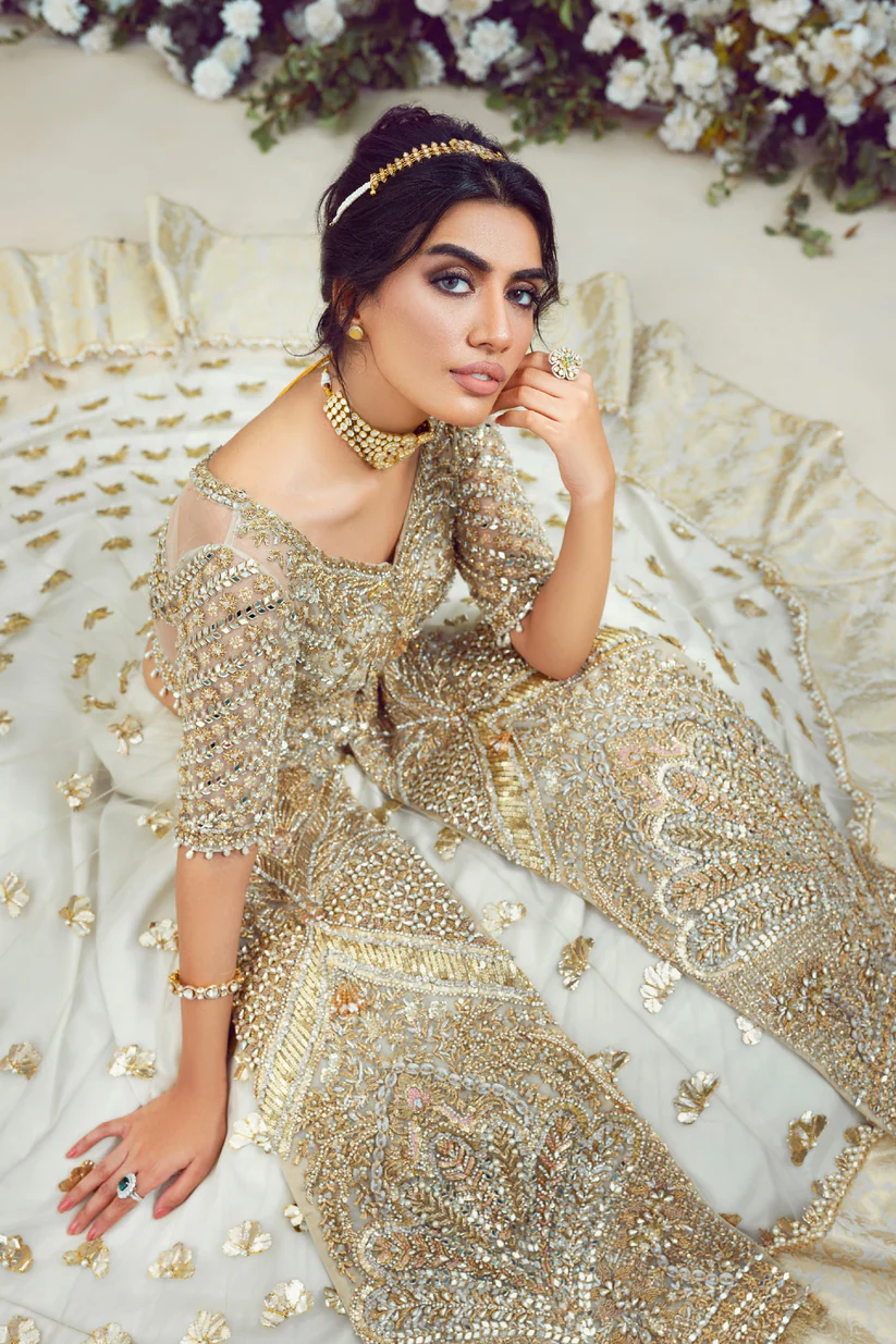 Light Champagne Choli Lehenga Set