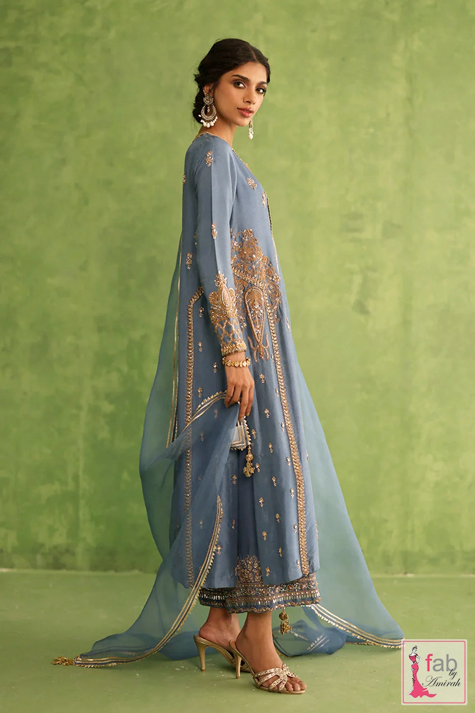 Three piece traditional festive formal look featuring silk straight shirt Three piece traditional festive formal look featuring silk straight shirt