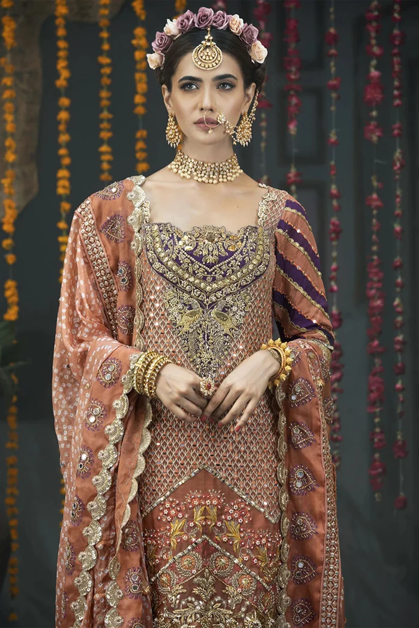 Rust Kurta Trouser Bridal Dress