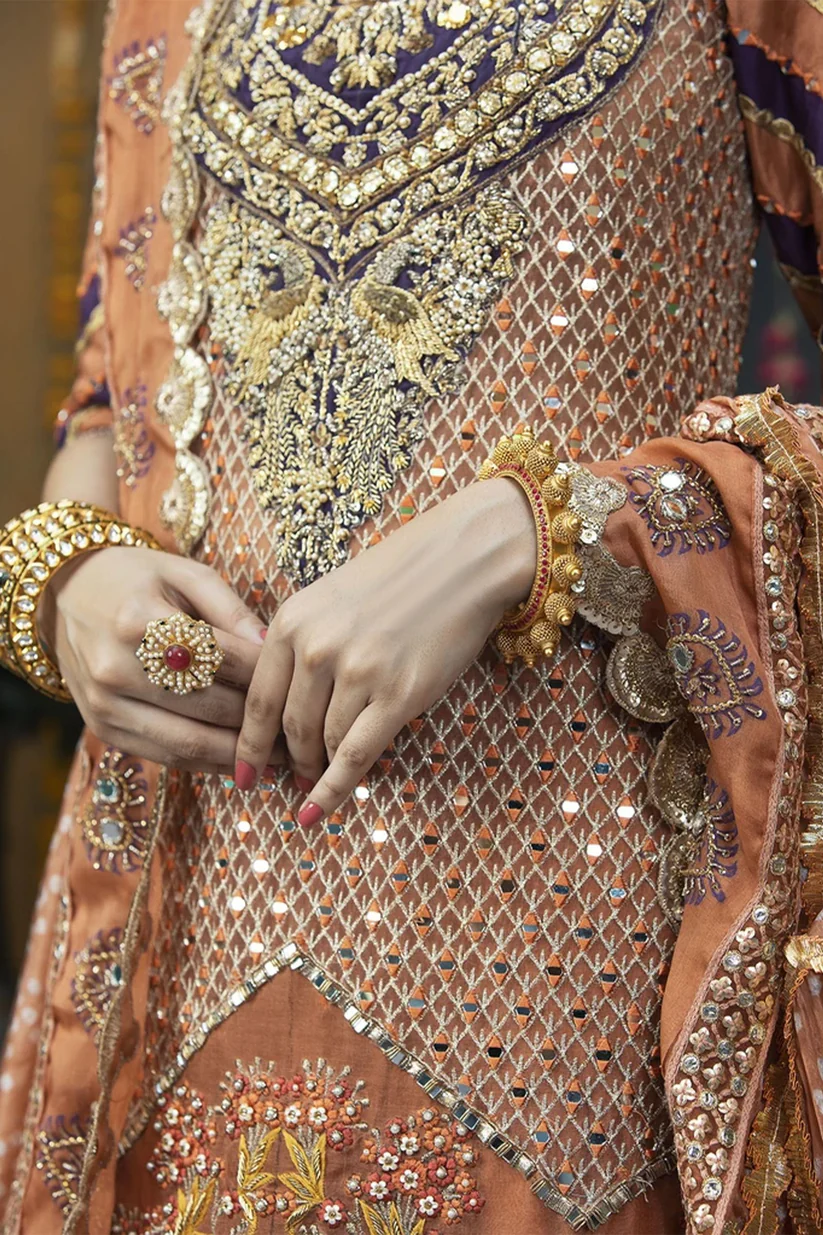 Rust Kurta Trouser Bridal Dress