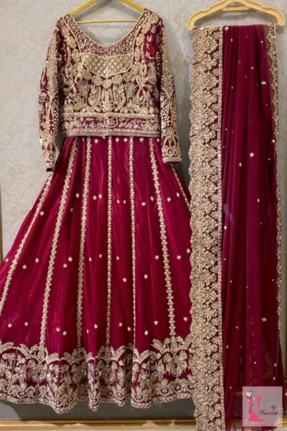 Red Crinkle Chiffon