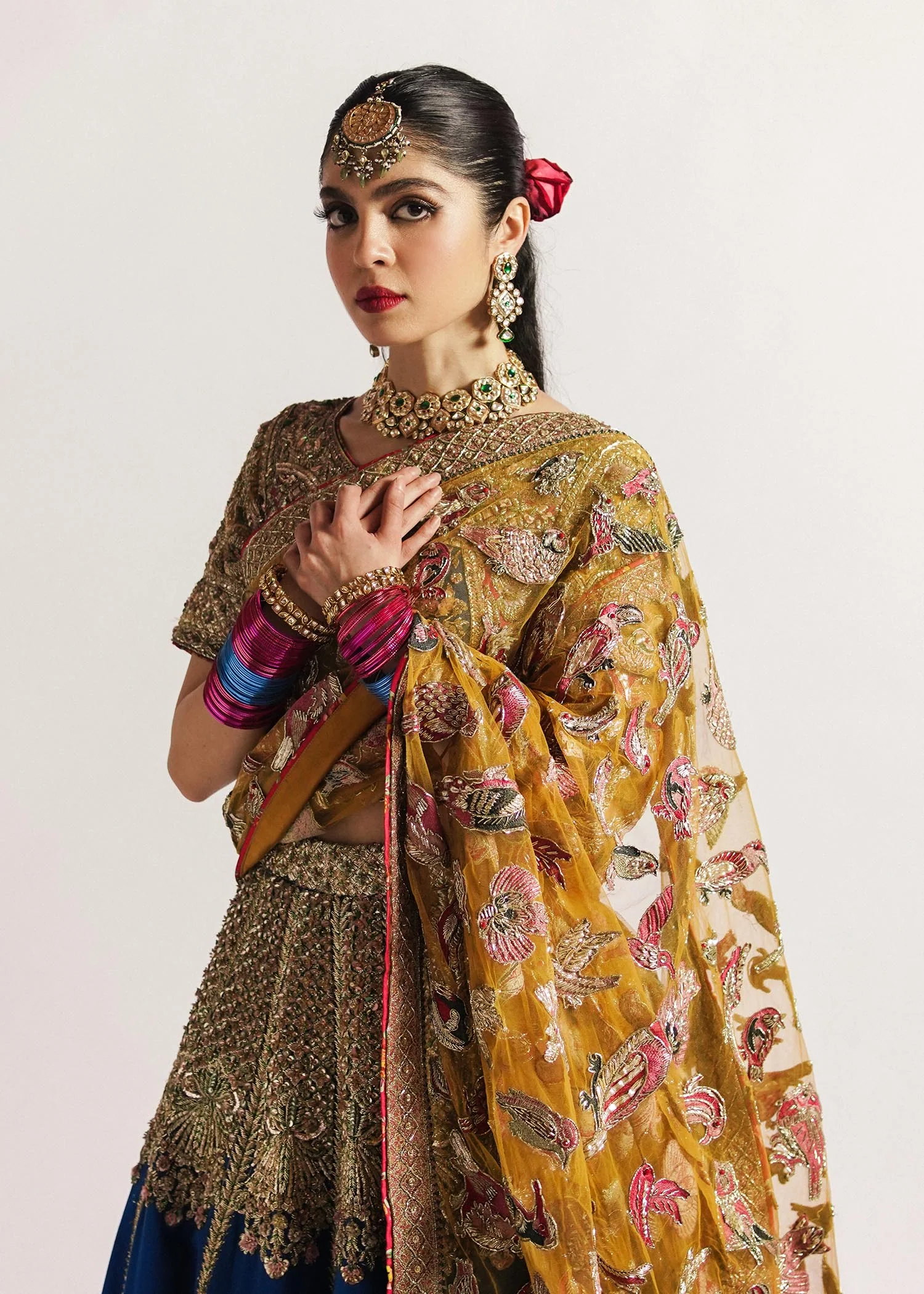 Regal Teal Blue Silk Lehenga Ensemble