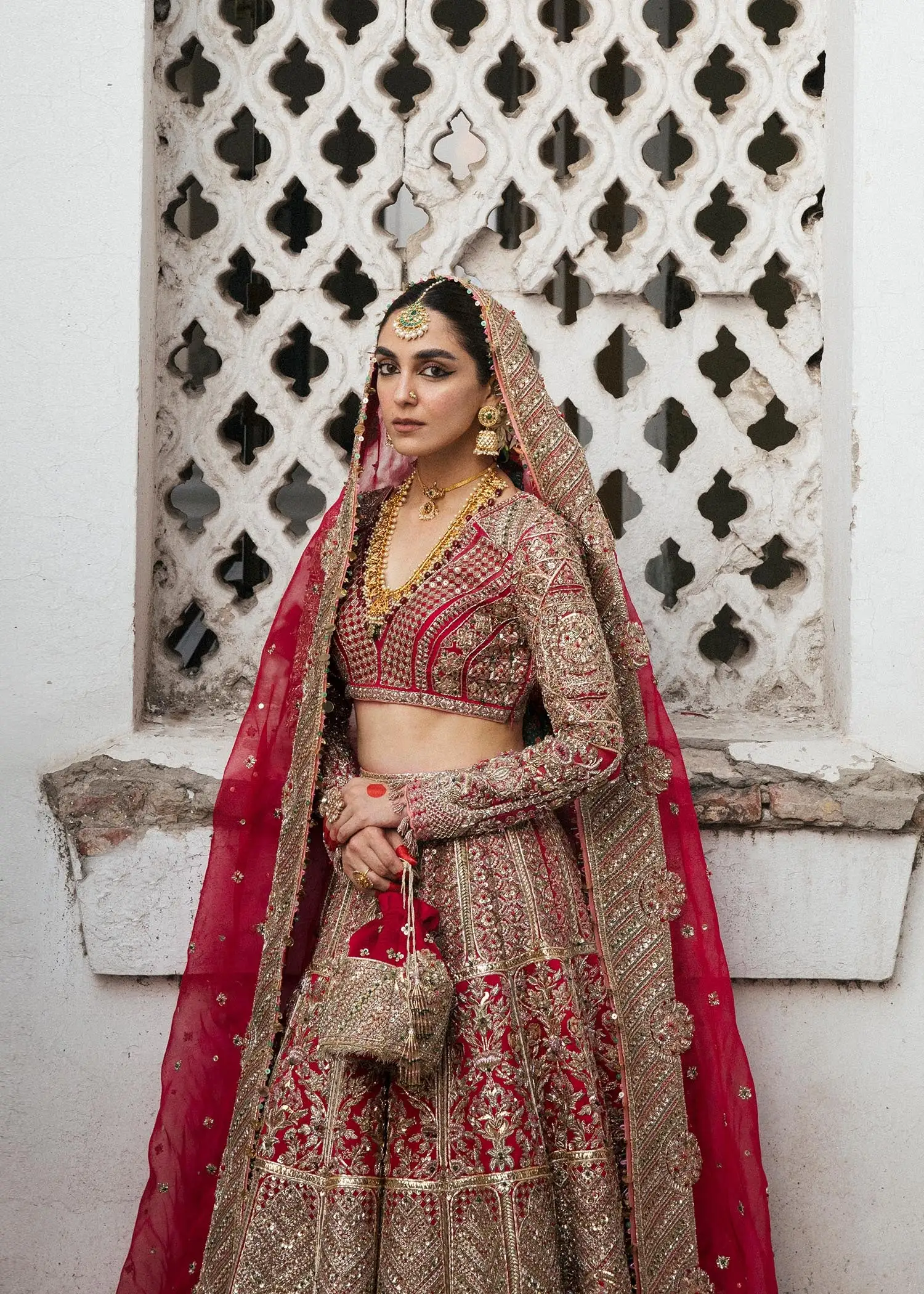 Exquisite Rosy Red Satin Silk Lehenga