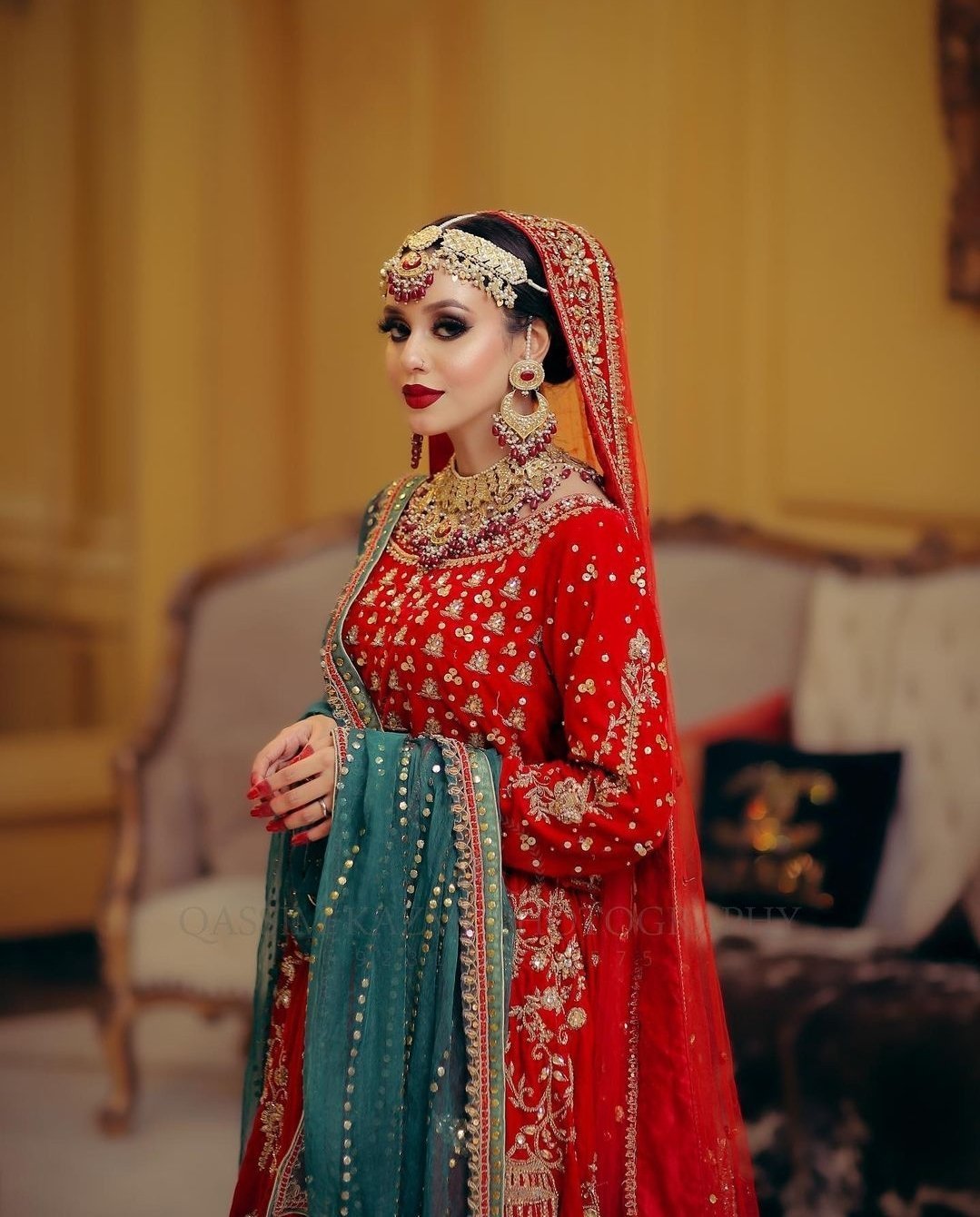 Bridal Maxi with Lehenga on Pure Rawsilk